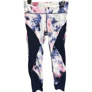 GapFit Leggings Size S Athleisure Blue Pink Abstract Print High Rise Pants